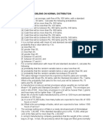 Problems On Normal Distribution