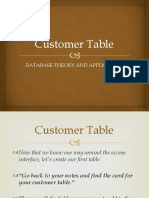 Customer Table: Database Theory and Application