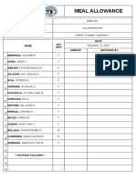 Meal Allowance: English Lac Session #7 LDNHS Computer Laboratory 1