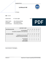 Lab Manual # 08: Title: Arrays in C++ One D Array