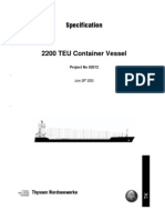 Specification of 2200 TEU Container Vessel