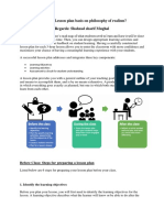Develop A Lesson Plan Basis On Philosophy of Realism? Regards: Shahzad Sharif Mughal
