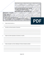 Chemistry (5124) Grade 10B Test One 2020