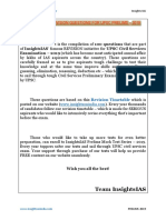 Insights Ias Revision Questions For Upsc Prelims - 2019