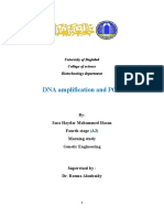 DNA Amplification and PCR: by Sara Haydar Mohammed Hasan Fourth Stage A2 Morning Study