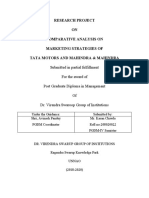 Research Project ON Comparative Analysis On Marketing Strategies of Tata Motors and Mahindra & Mahindra