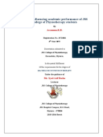 Factors Influencing Academic Performance of JSS College of Physiotherapy Students