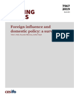 Foreign Influence and Domestic Policy: A Survey: Toke S. Aidt, Facundo Albornoz, Esther Hauk