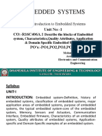 Embedded Systems: Unit No:-1 CO:-R16C406A.1 PO's:-PO1, PO2, PO3, PO12