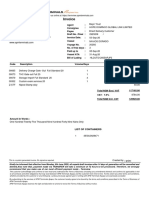 Invoice: List of Containers