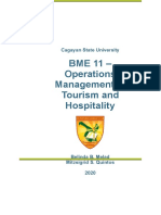 BME 11 - Operations Management in Tourism and Hospitality: Cagayan State University