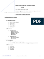 Ge2112 - Fundamentals of Computing and Programming Unit Iii Problem Solving and Office Application Software