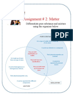 Assignment # 2: Matter: Differentiate Pure Substance and Mixture Using The Organizer Below