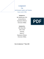 Assignment On: Financial Statement Analysis and Valuation Course Code: (F-401)