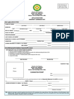 2"x 2" Picture: Application Form University Admission Test