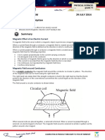 Electromagnetism 29 JULY 2014 Lesson Description: Magnetic Effect of An Electric Current