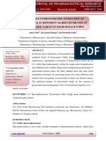 Uv-Spectroctophotometric Estimation of Paracetamol in Different Marketed Brands of Paracetamol Tablet in Solid Dosage Form