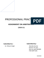 Professional Practice-Ii: Assignment On Arbitration