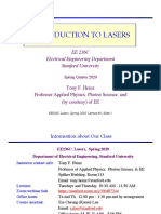 Introduction To Lasers: EE 236C Electrical Engineering Department Stanford University