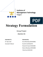 Strategy Formulation: Group Project (Section D)