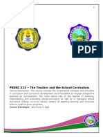 PEDSC 311 - The Teacher and The School Curriculum: Course Developer: Jane Evita S. Ngo