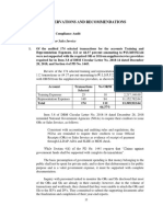 COA's Observation and Recommendations (2019 Audit Report On OVP)