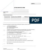 Cardholder Transaction Dispute Form: Case No