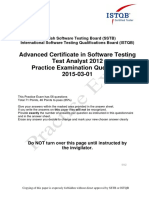 TA2012 Questionnaire Test Analyst Practice Exam 2015-03-01