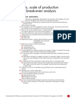 Costs, Scale of Production and Break-Even Analysis: Revision Answers