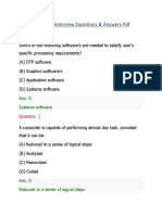 Basic Computer Interview Questions & Answers PDF: Ans: D Systems Software