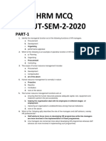 HRM MCQ BPUT-SEM-2-2020: PART-1