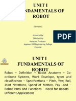 Unit I Fundamentals of Robot: (Revision)