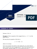 MTH101: Calculus I Lecture 2: Limits: International Burch University