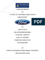 A Study On Consumer Satisfaction in Ford Motors Marketing