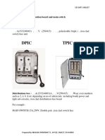 Specifications of Main Switch and DB