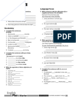 Unit 1 Test: Listening Language Focus