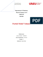 Partial Molal Volumes: Department of Chemistry