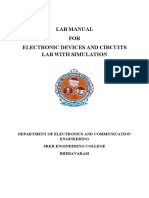 Lab Manual FOR Electronic Devices and Circuits Lab With Simulation