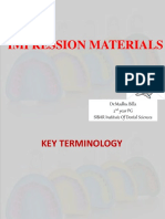 Impression Materials: DR - Madhu Billa 2 Year PG SIBAR Institute of Dental Sciences