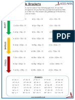 Expanding Double Brackets MSC Worksheet