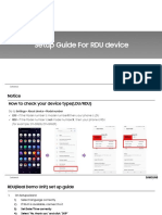 Setup Guide For RDU Device: Confidential