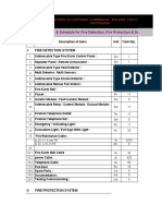 Bill of Quantities & Schedule For Fire Detection, Fire Protection & Security System