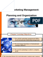 Global Marketing Management: Planning and Organization