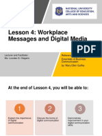 Lesson 4 Workplace Messages and Digital Media PDF