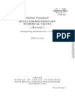 Indian Standard: Rules For Rounding Off Numerical Values