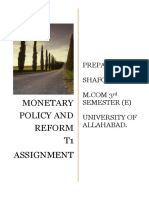 Monetary Policy and Reform: T1 Assignment