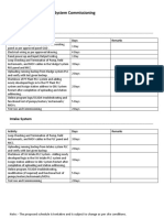 System Commissioning Procedure and Schedule