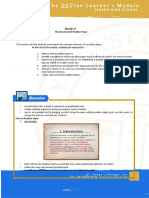 The Documented Position Paper: at The End of This Module, Students Are Expected To