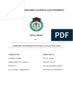 Dr. Ram Manohar Lohiya National Law University: Citizenship and Immigration in India: An Analytical Study