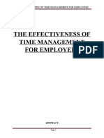 THE EFFECTIVENESS OF TIME MANAGEMENT FOR EMPLOYEES - Report